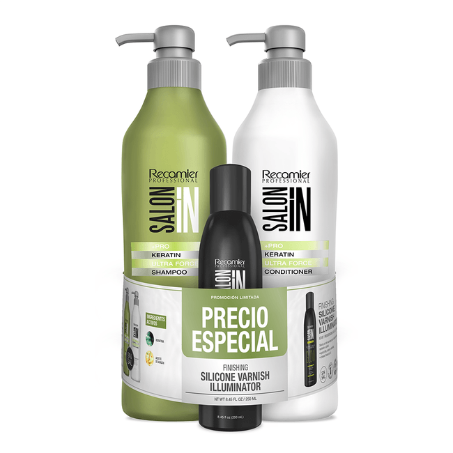 MONTAJE TRIO SH AC LITRO + FINISHIN SILICONE VARNISH ILLUMINATOR_keratin ultra force